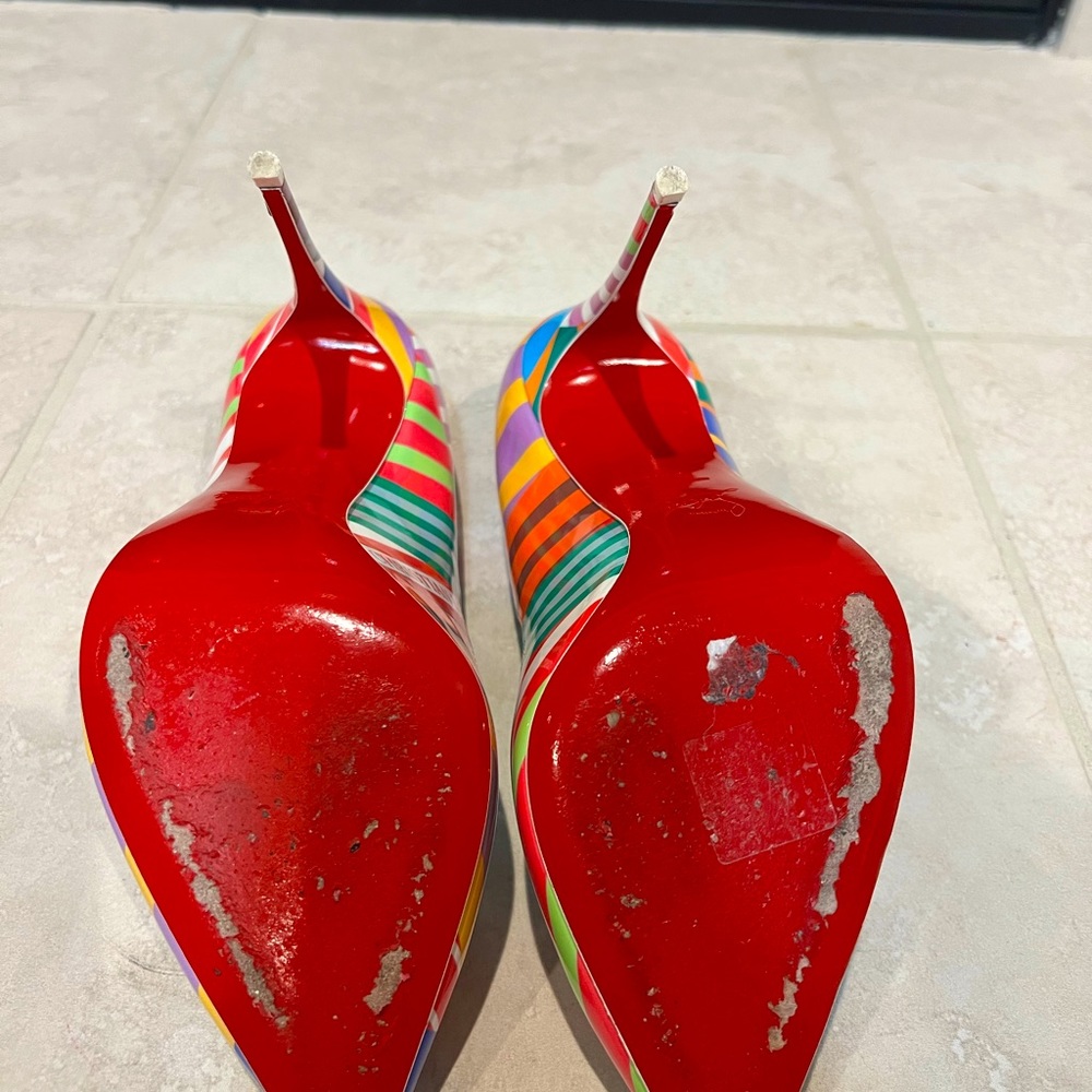 Christian Louboutin HOT CHICK 100 Scallop Heels Pumps Shoes Grand BainStiletto - Picture 5 of 11